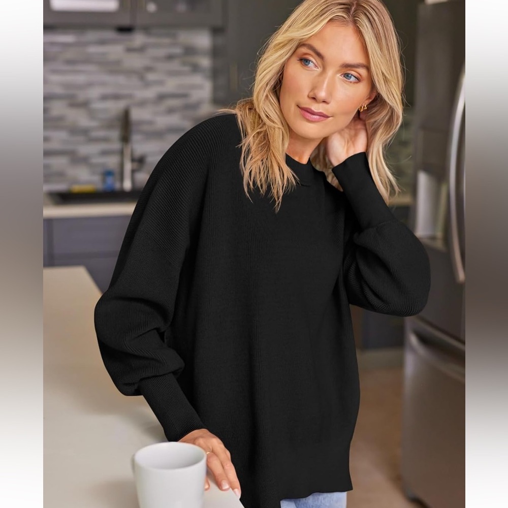 Classic Black Crew Neck Sweater - Picture 4 of 11